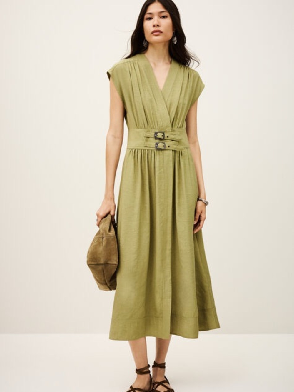 ba&sh Dove Midi Dress Size M MSRP $425